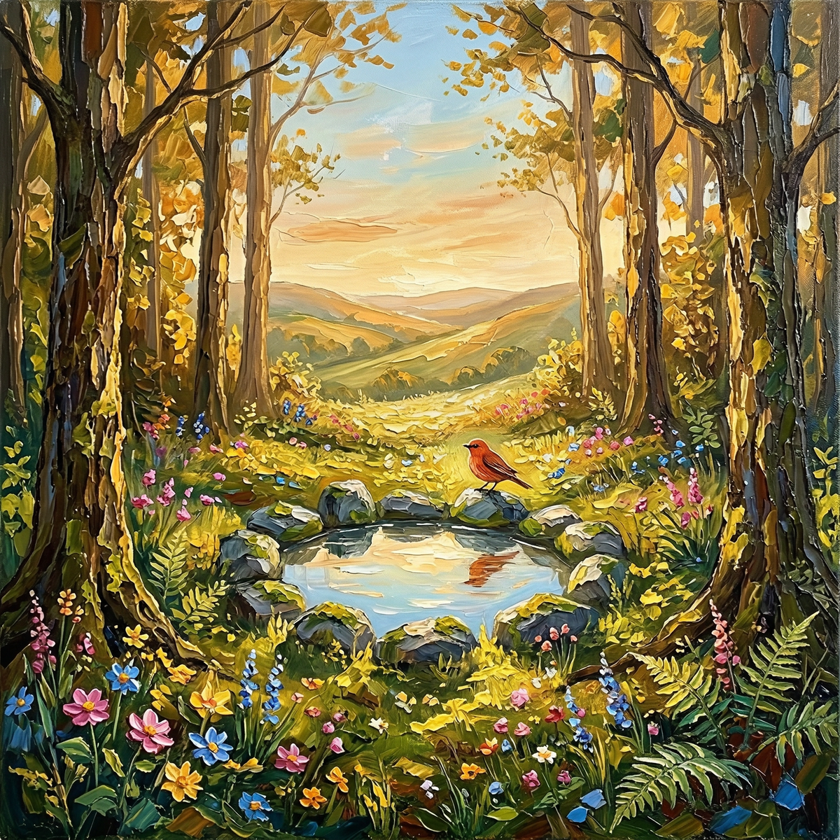 Painting Gilded Woodland Reverie