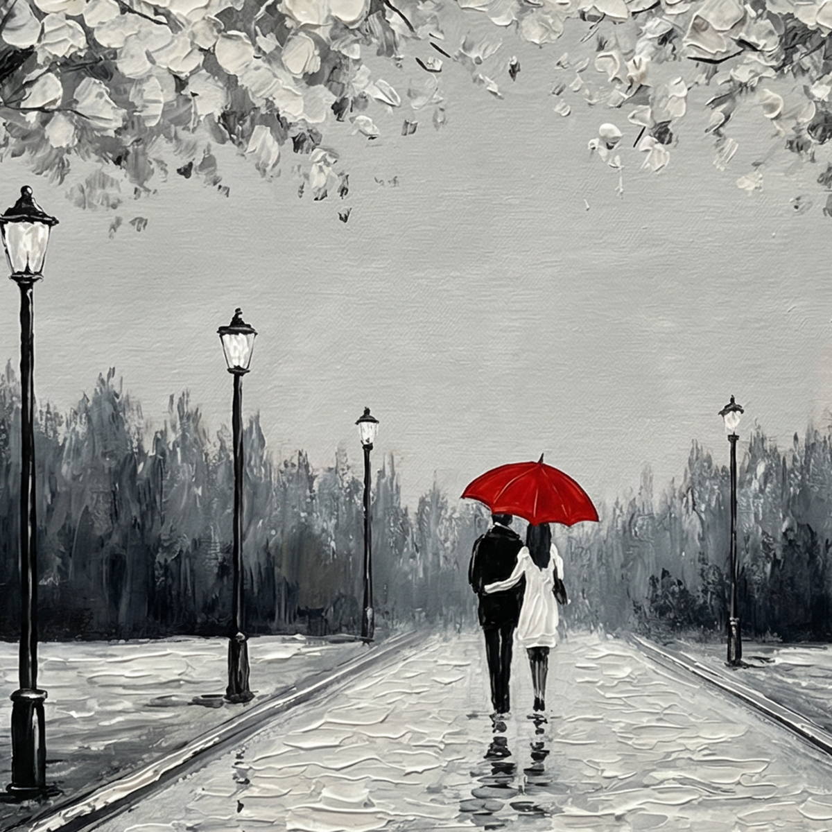 Painting Luminous Crimson Canopy