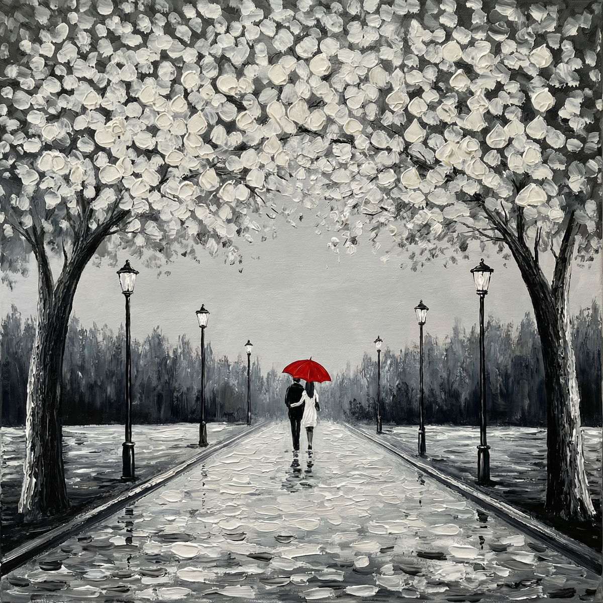 Painting Luminous Crimson Canopy