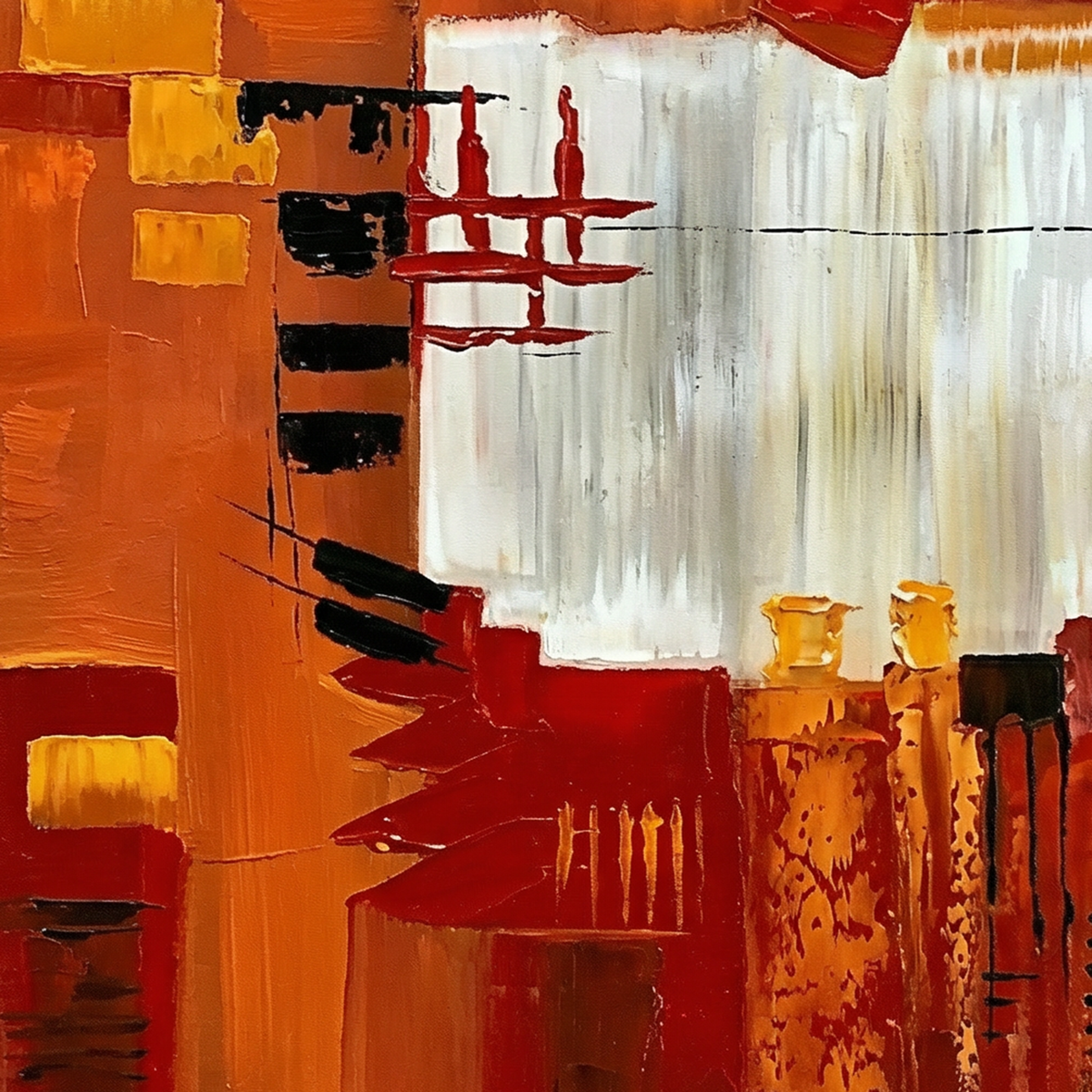 Painting Luminous Vermilion Rupture