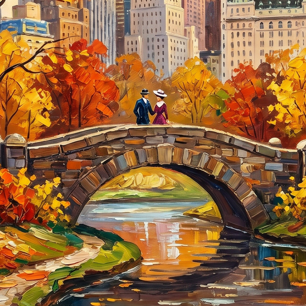 Painting Gilded Urban Reverie