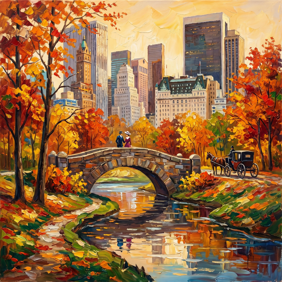 Painting Gilded Urban Reverie