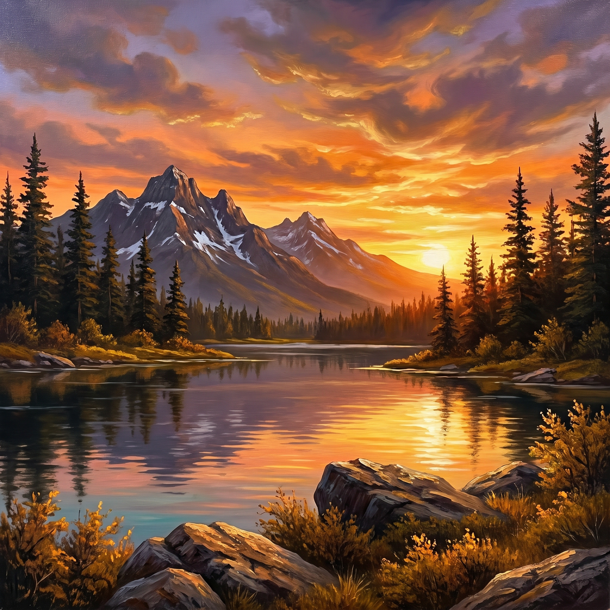 Painting Luminous Alpine Resonance
