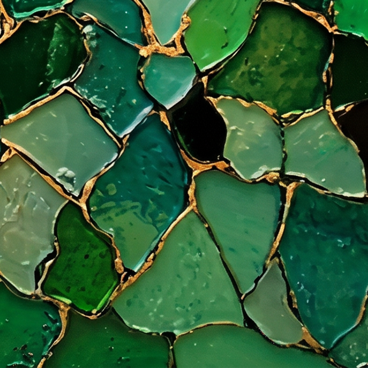 Painting Crystalline Jade Mosaic