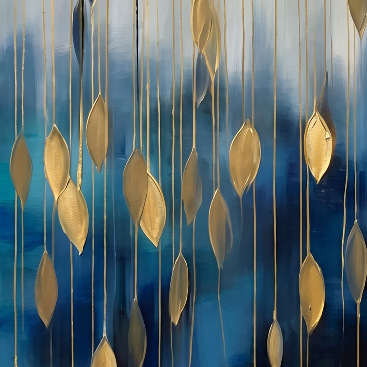 Painting Suspended Gilded Cascade