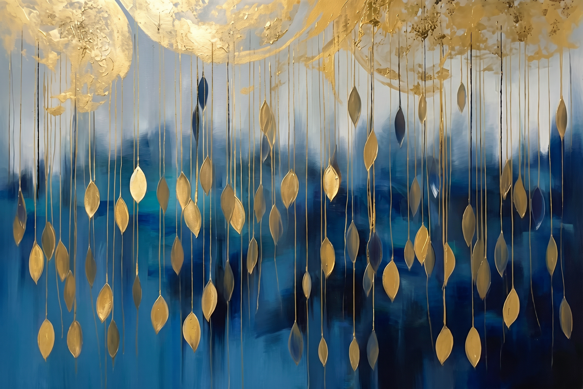 Painting Suspended Gilded Cascade