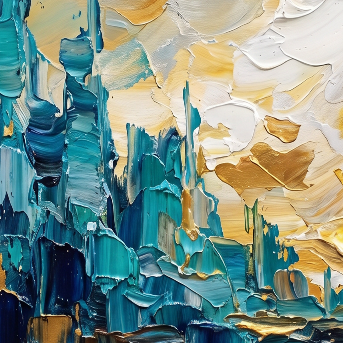 Painting Gilded Azure Strata