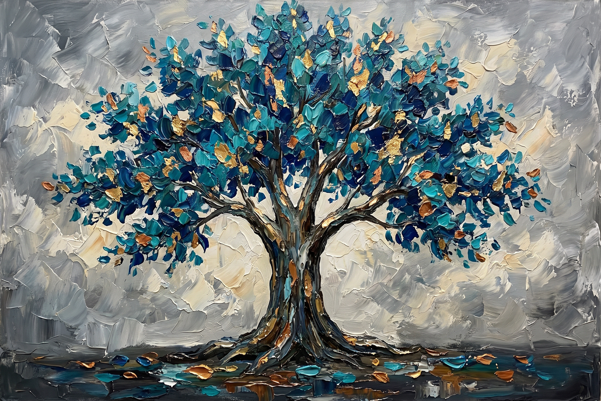 Painting Gilded Cerulean Arbor