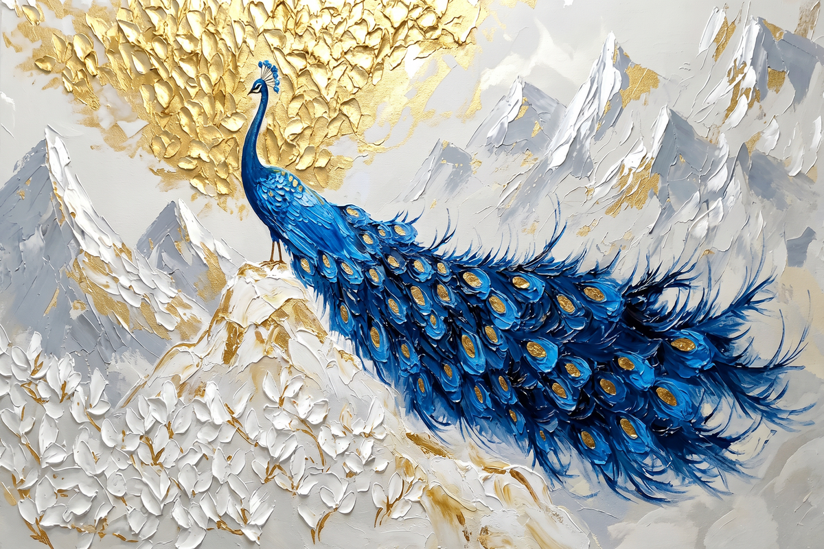 Painting Luminous Cobalt Ascent
