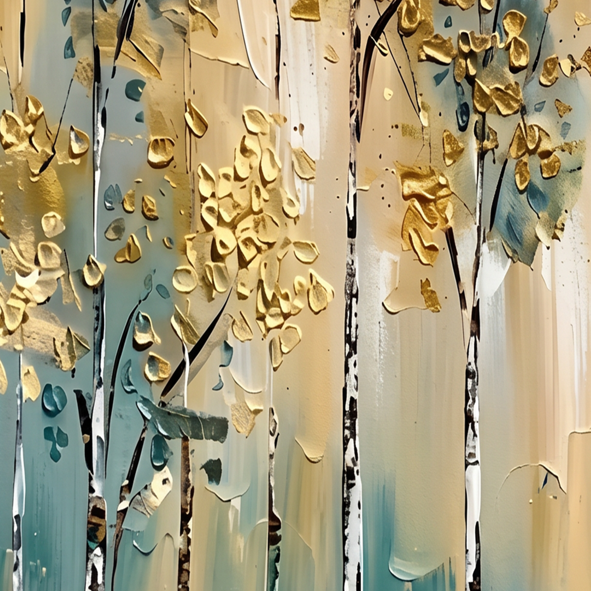 Painting Gilded Arboreal Resonance