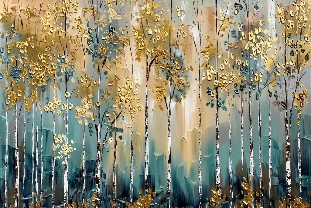 Painting Gilded Arboreal Resonance