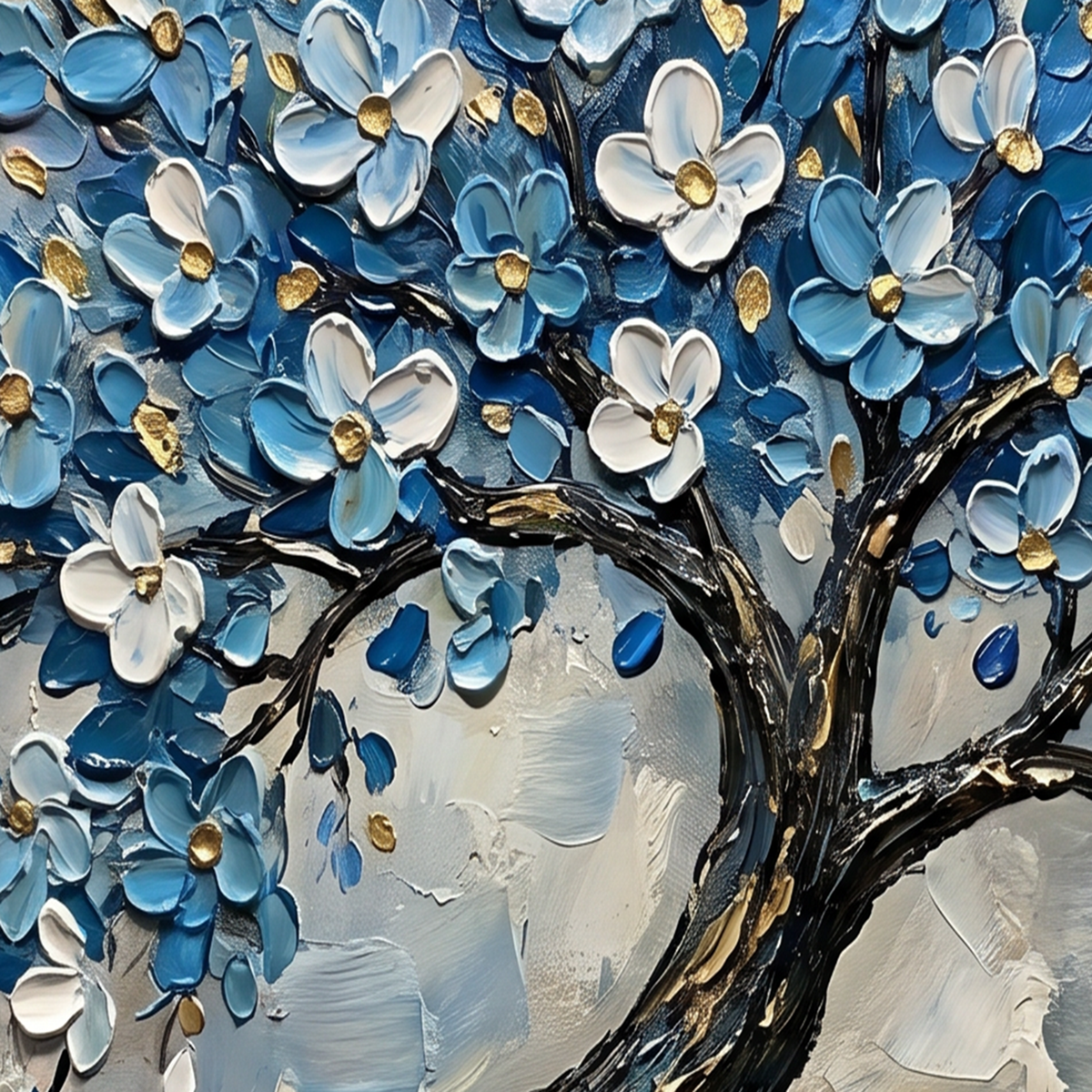 Painting Luminous Azure Bloom