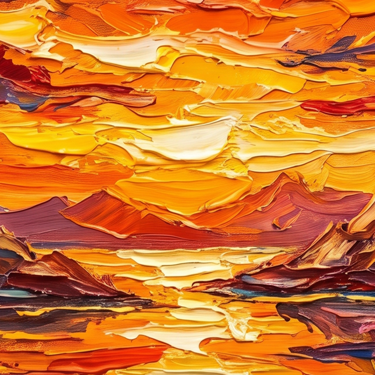 Painting Luminous Ember Horizon