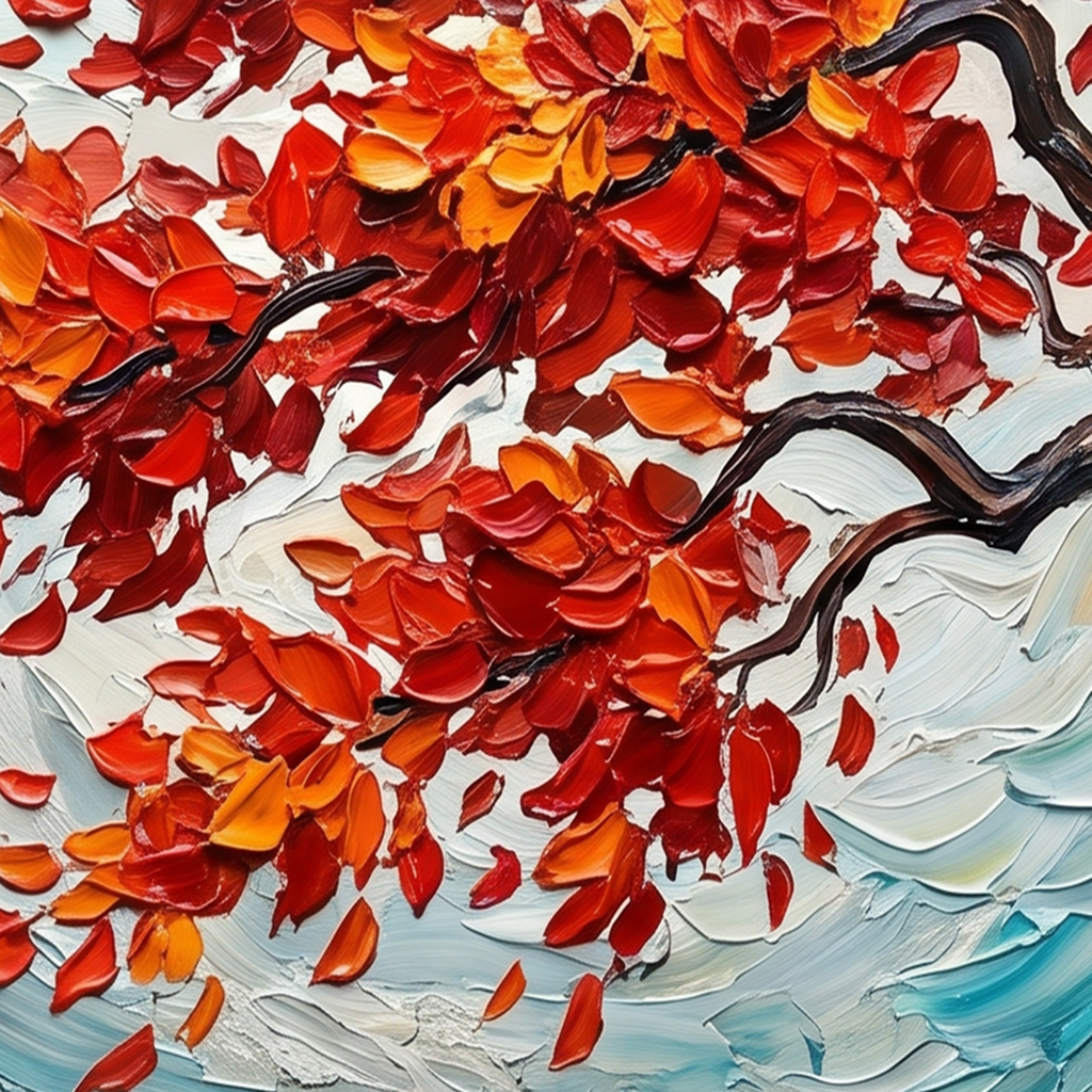 Painting Crimson Arboreal Gale