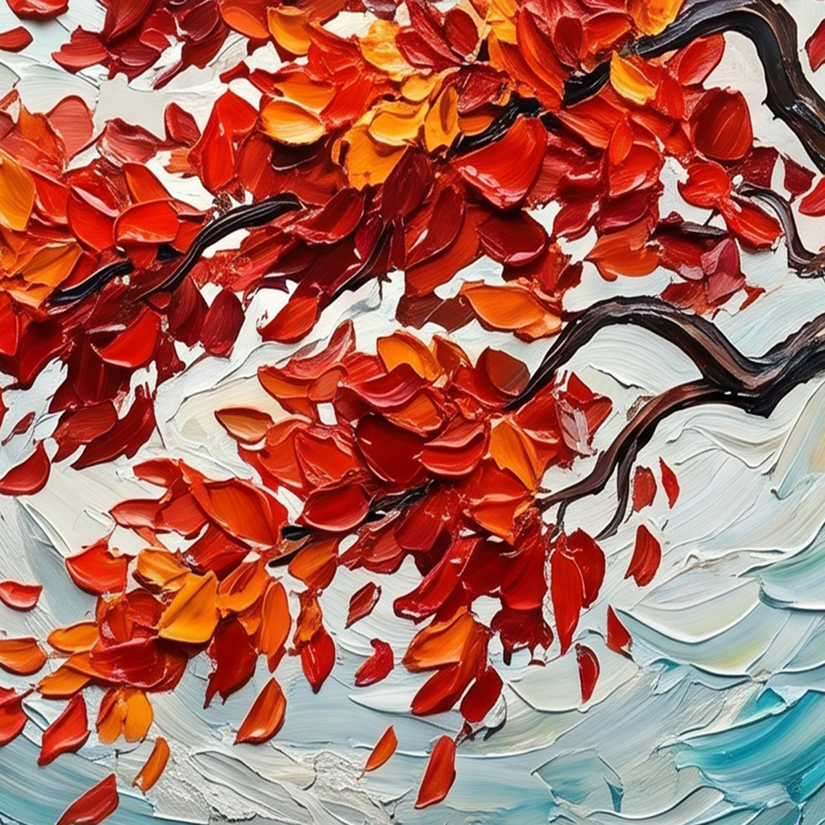 Painting Crimson Arboreal Gale