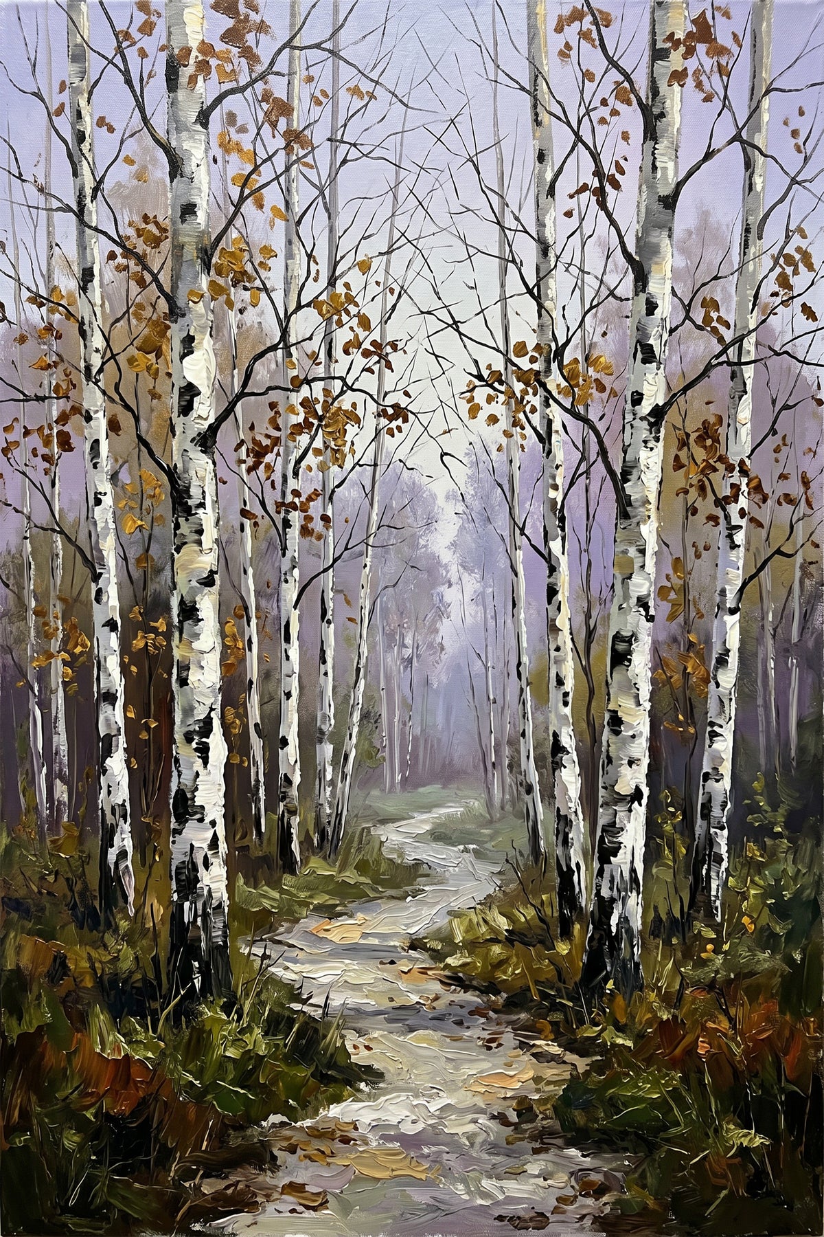 Painting Silent Birch Resonance