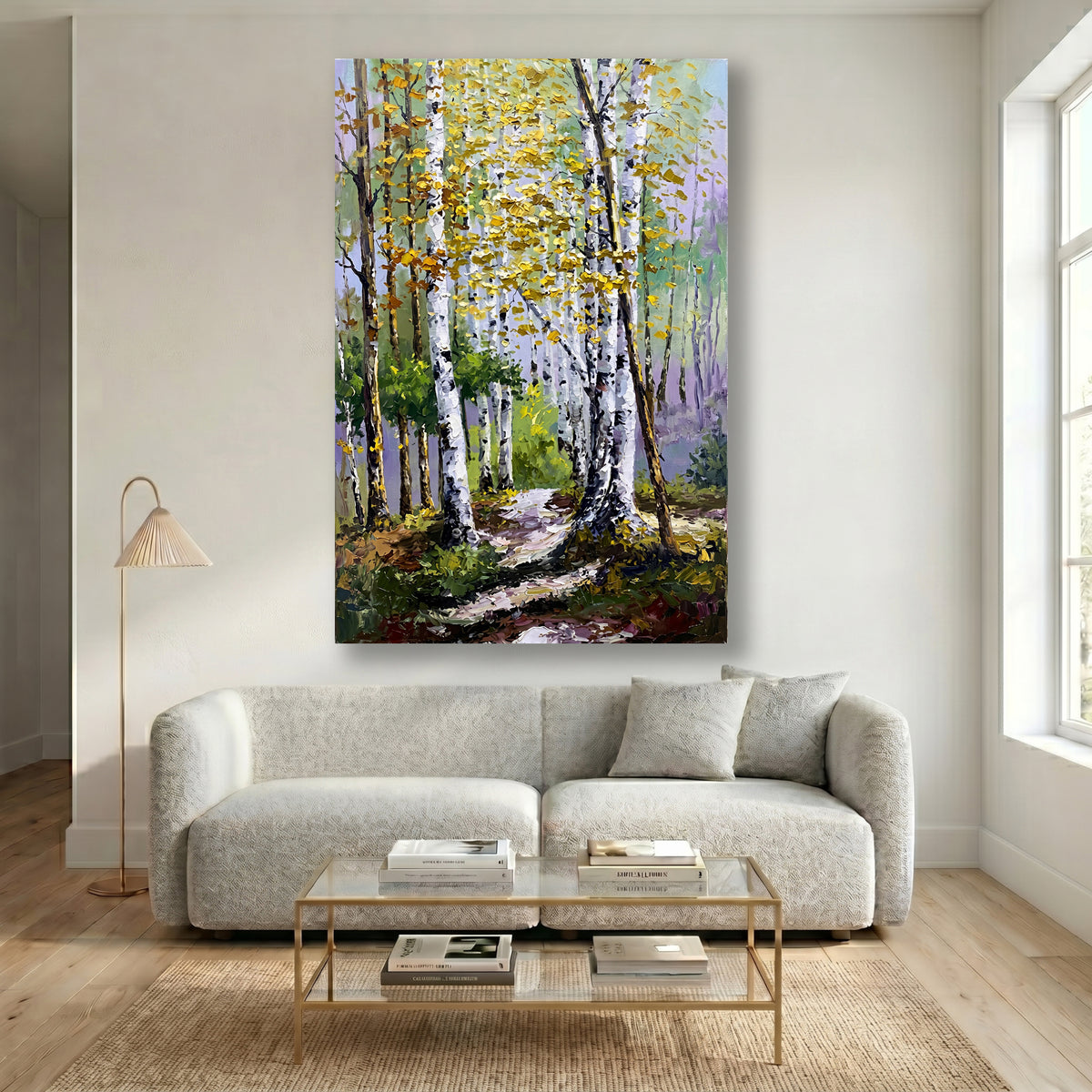 Painting Luminous Birch Ascent