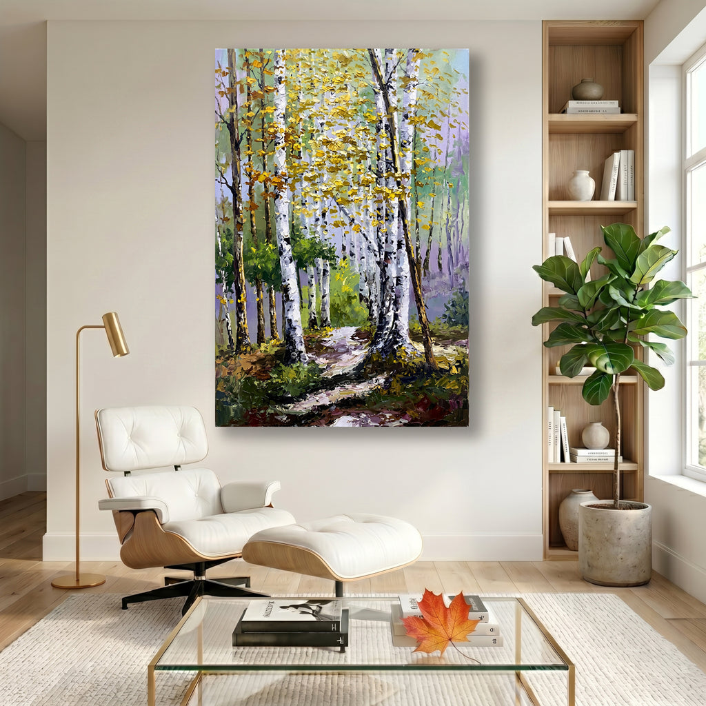 Painting Luminous Birch Ascent