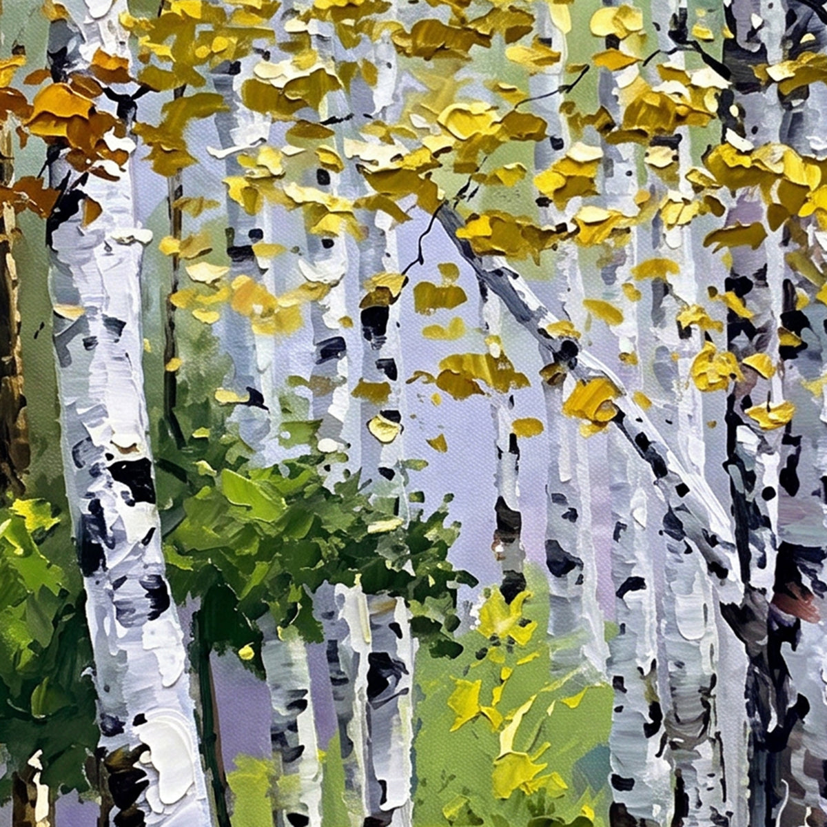 Painting Luminous Birch Ascent