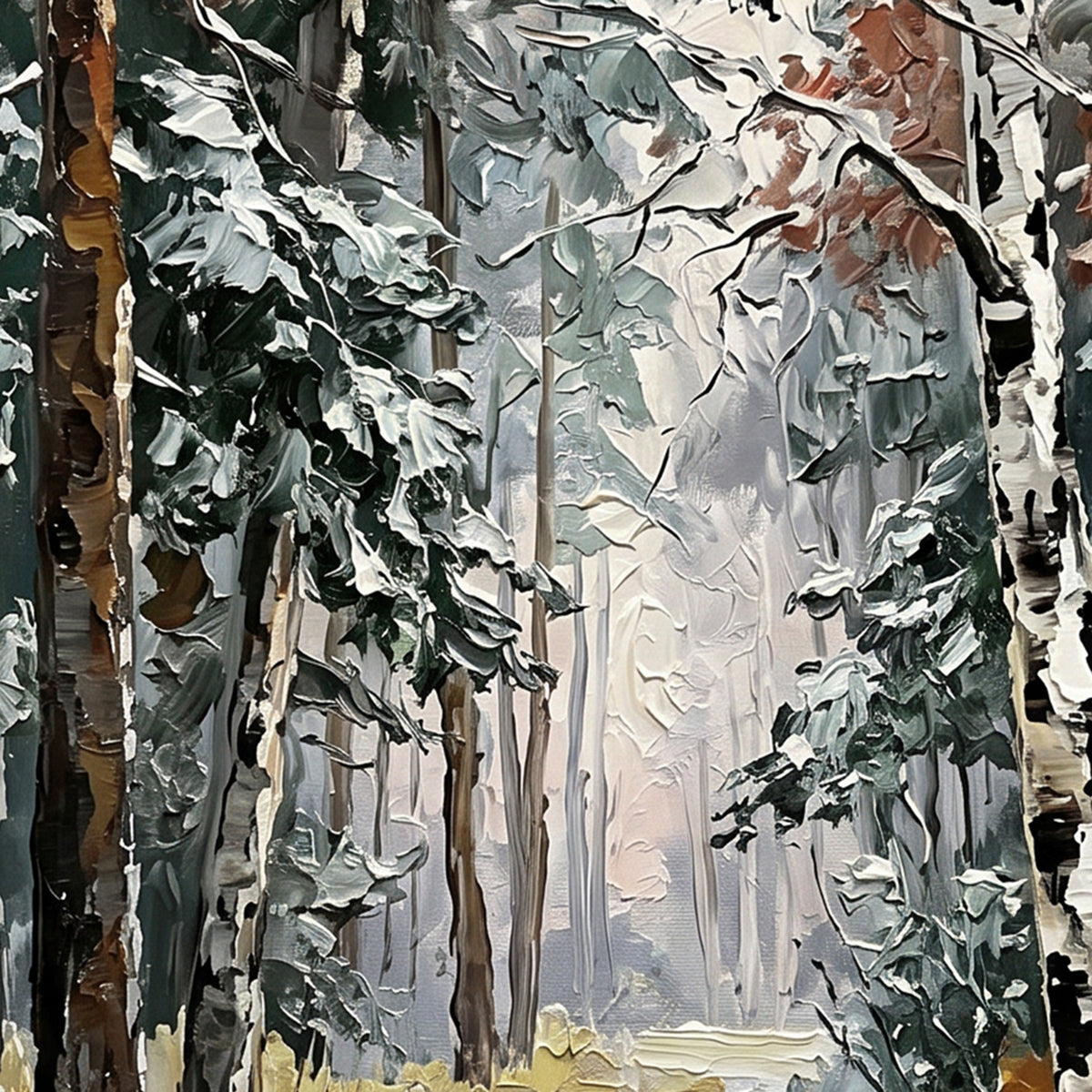 Painting Luminous Birch Canopy