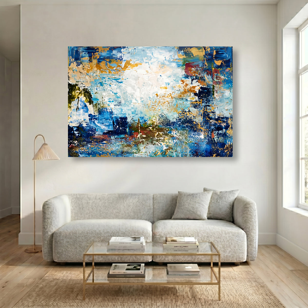 Painting Gilded Azure Resonance