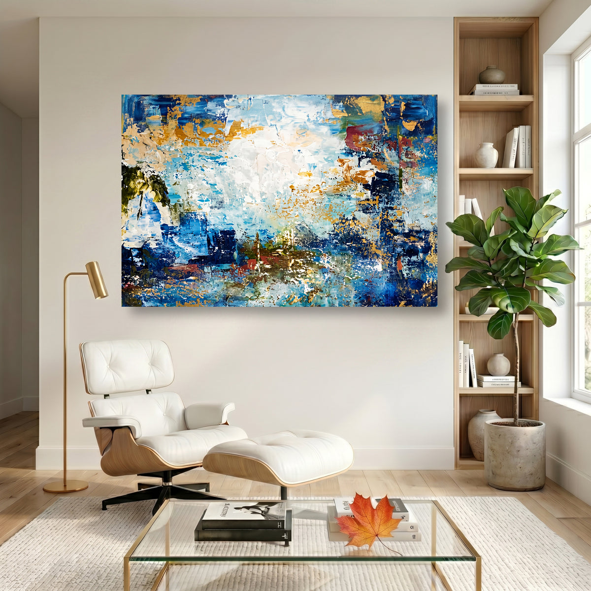 Painting Gilded Azure Resonance