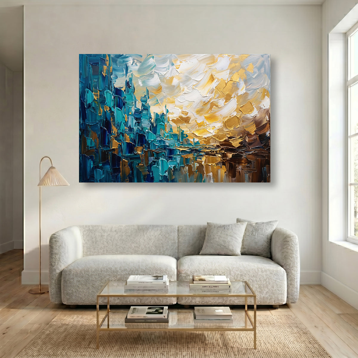 Painting Gilded Azure Strata