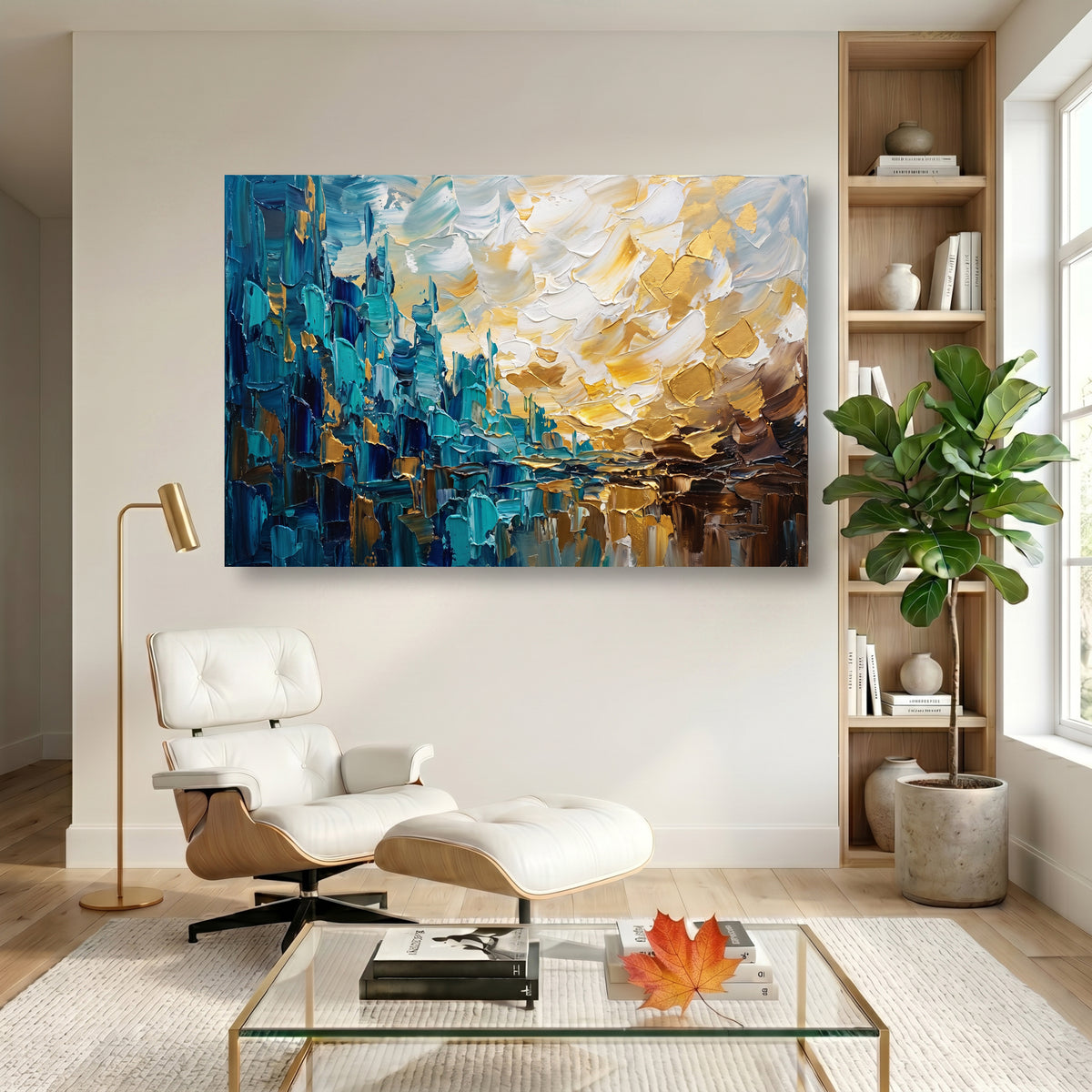 Painting Gilded Azure Strata