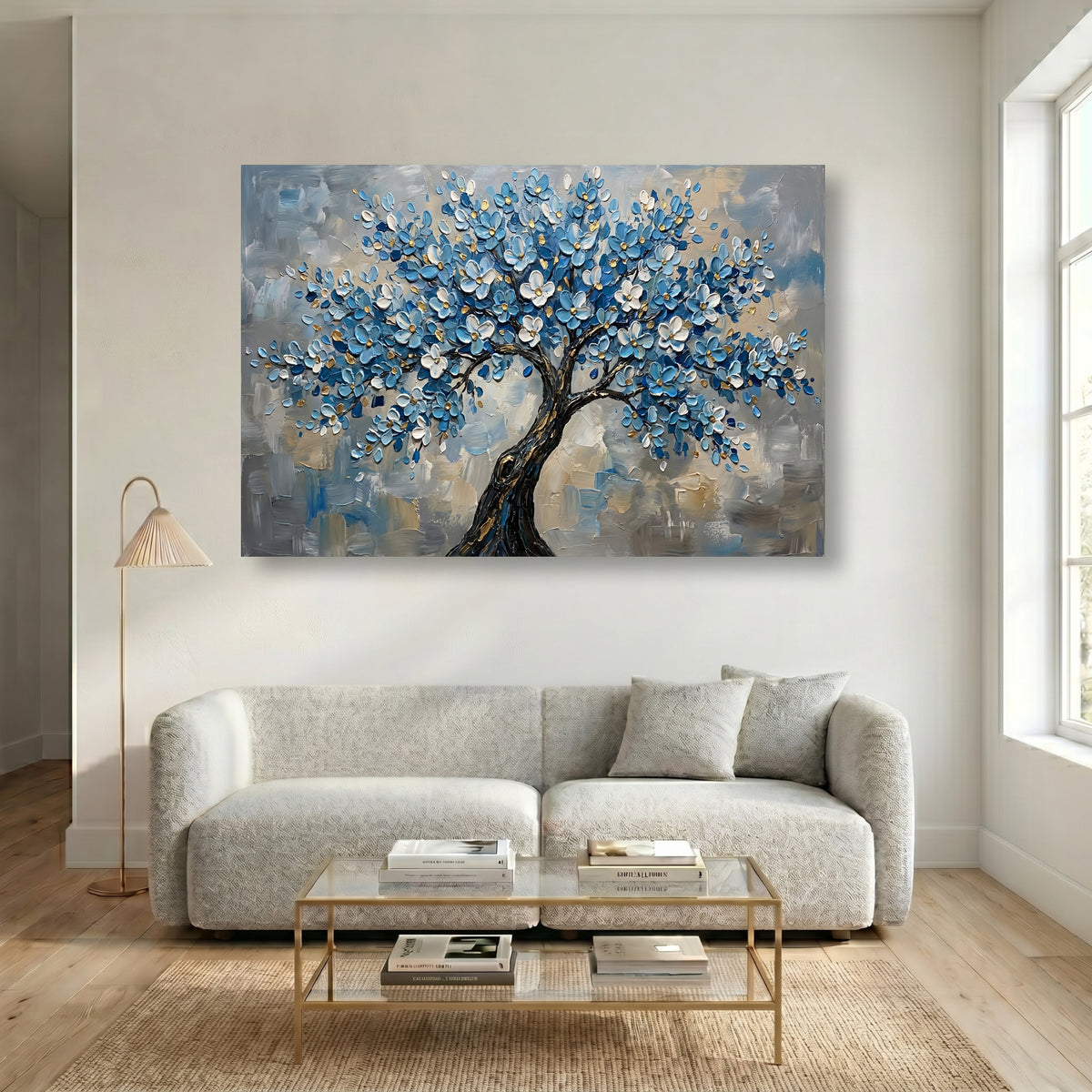 Painting Luminous Azure Bloom