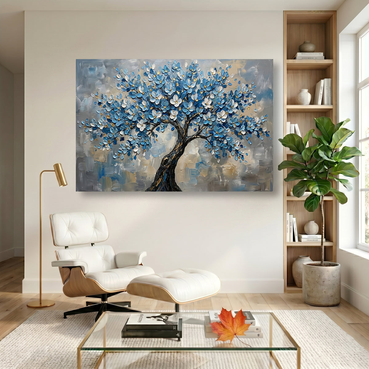 Painting Luminous Azure Bloom