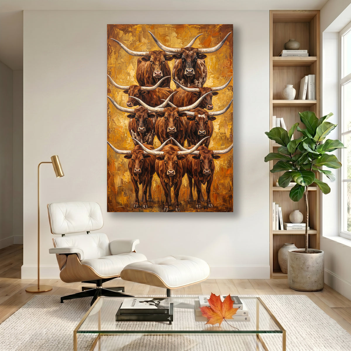 Painting Herd of Texas Longhorns