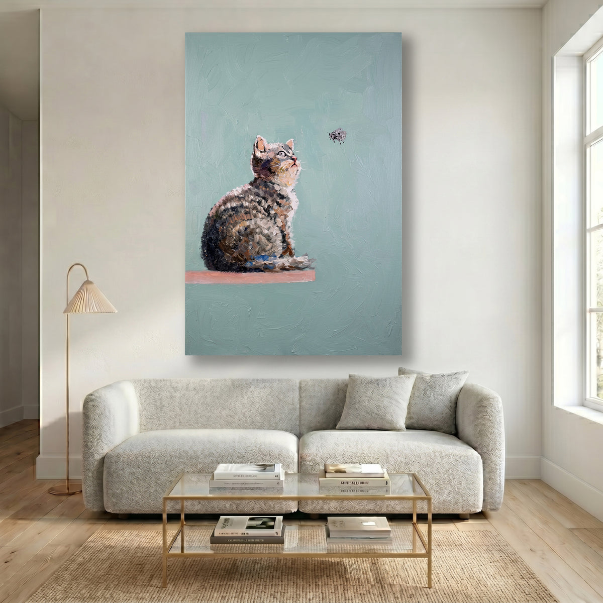 Painting Kitten and Butterfly
