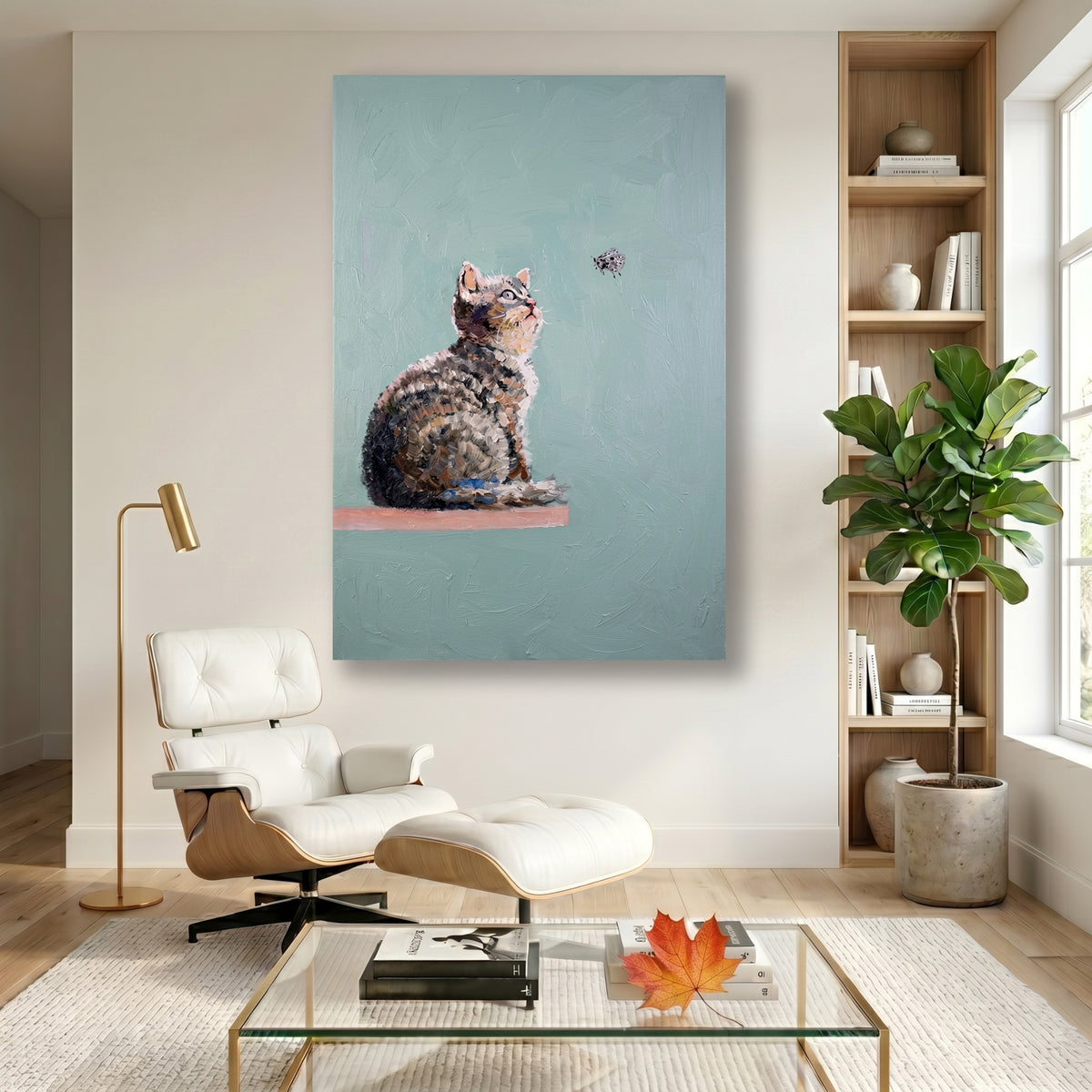 Painting Kitten and Butterfly