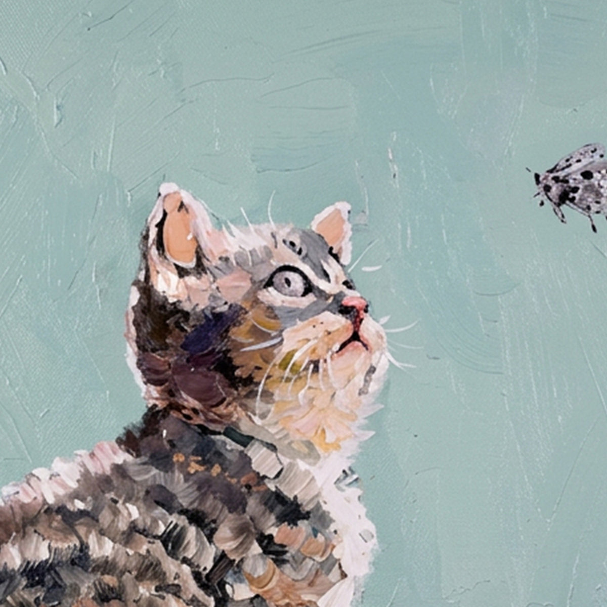 Painting Kitten and Butterfly