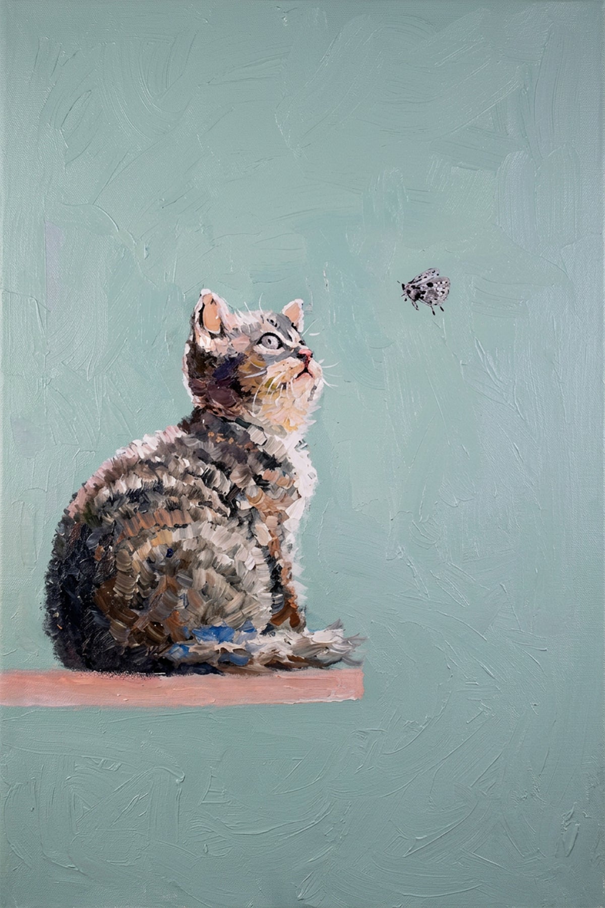 Painting Kitten and Butterfly