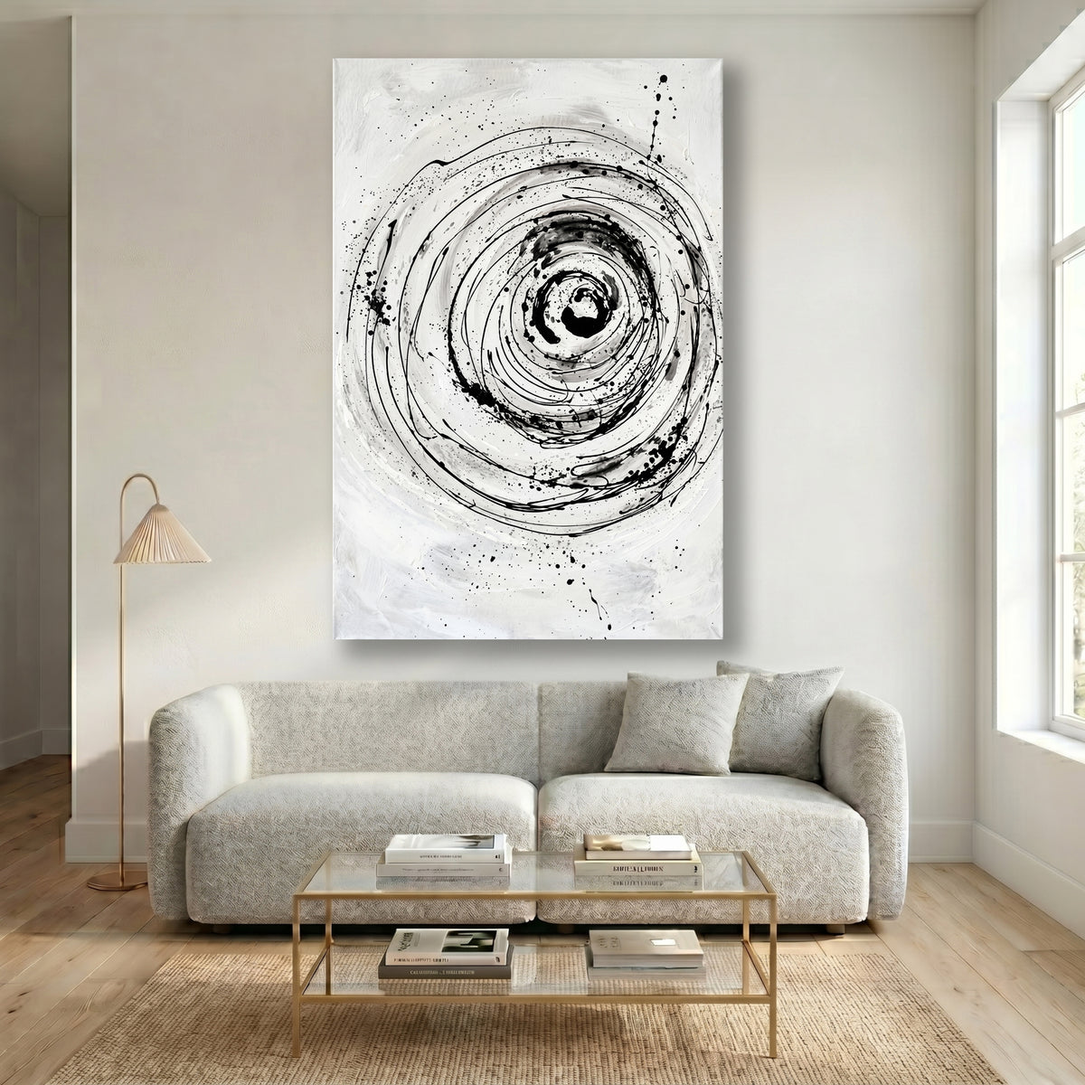 Painting Abstract Black Swirl