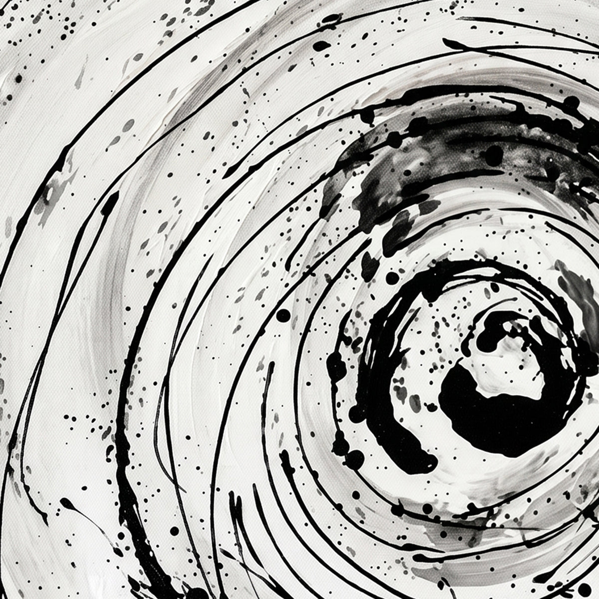 Painting Abstract Black Swirl