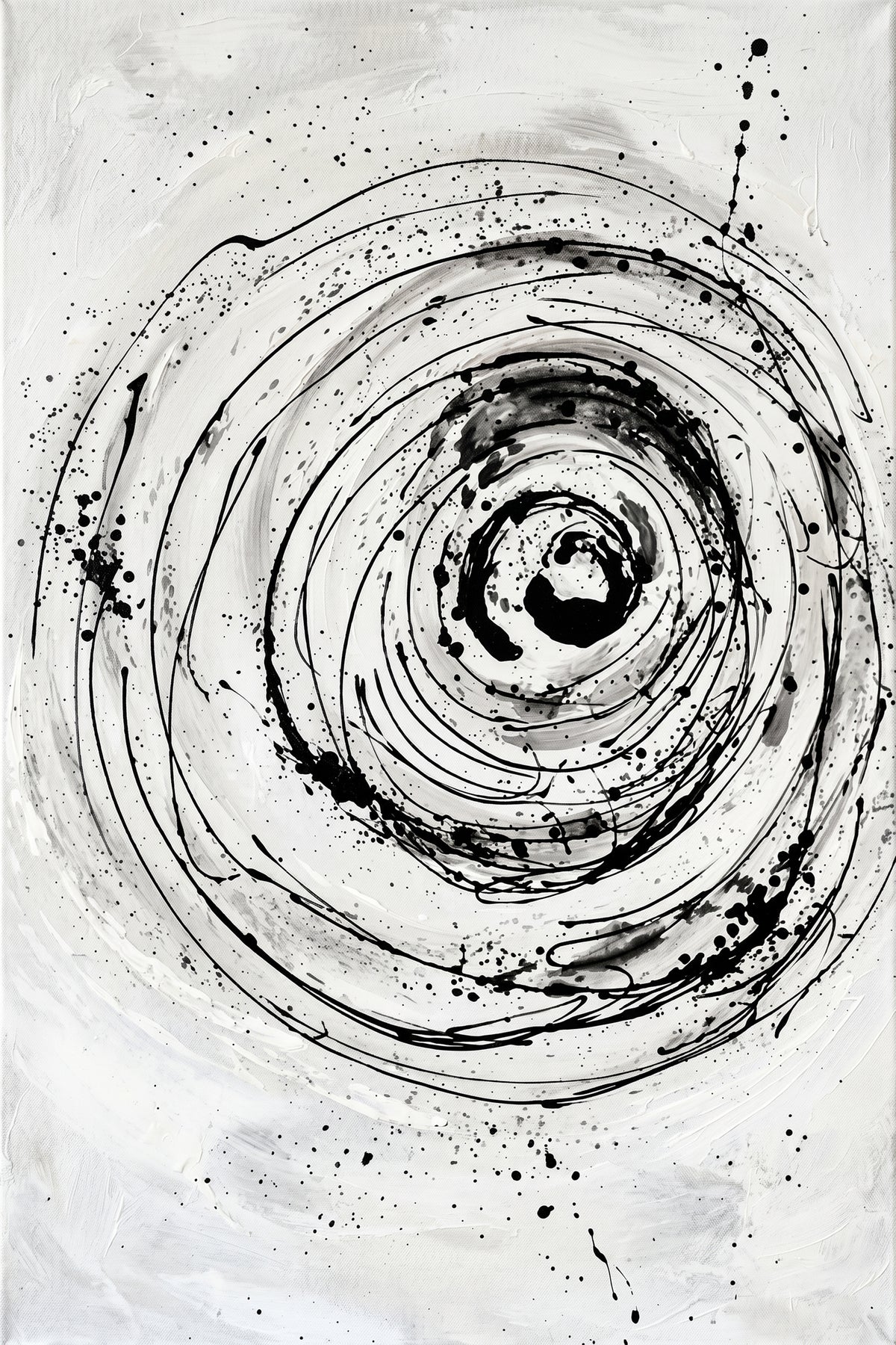 Painting Abstract Black Swirl
