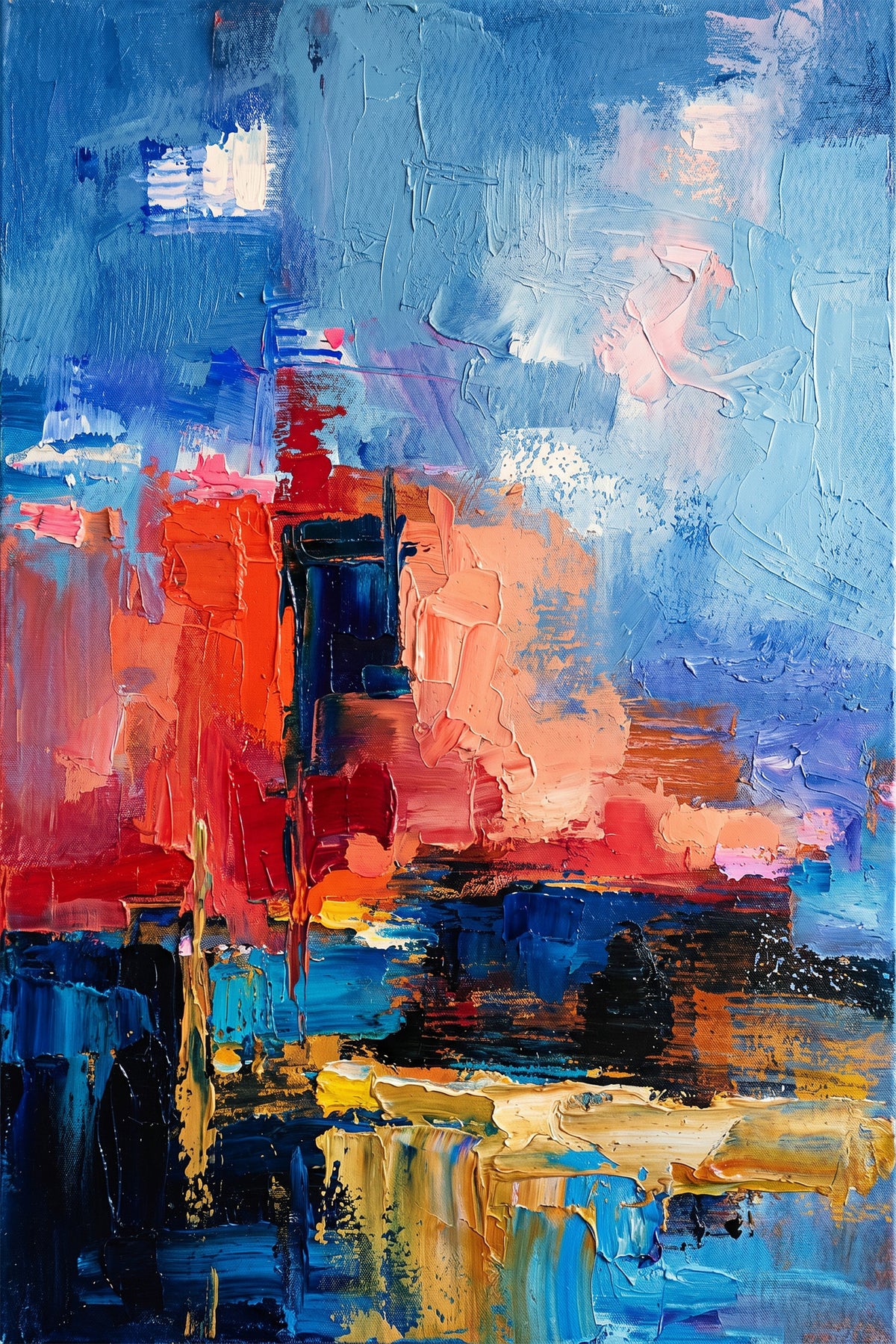 Painting Abstract Expressive Color and Texture