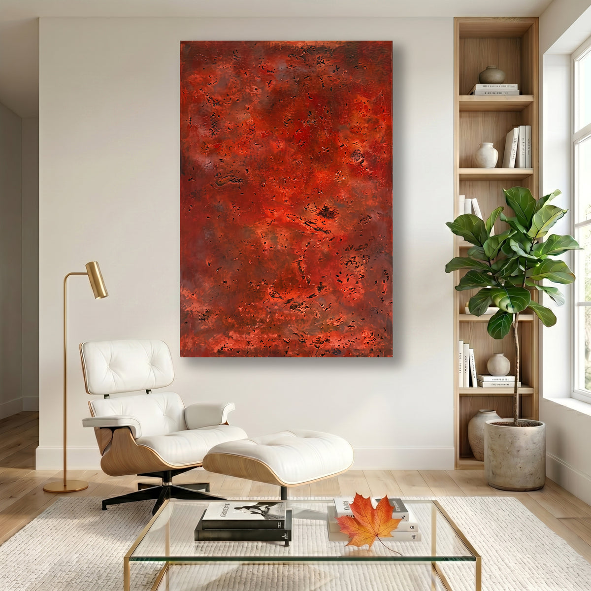 Painting Abstract Volcanic Texture and Embers