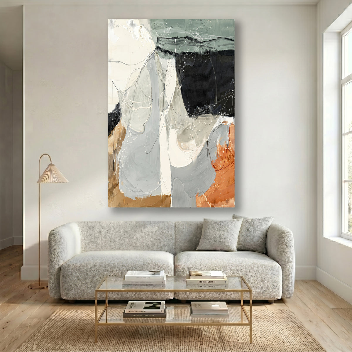 Painting Abstract Textured Neutral Composition