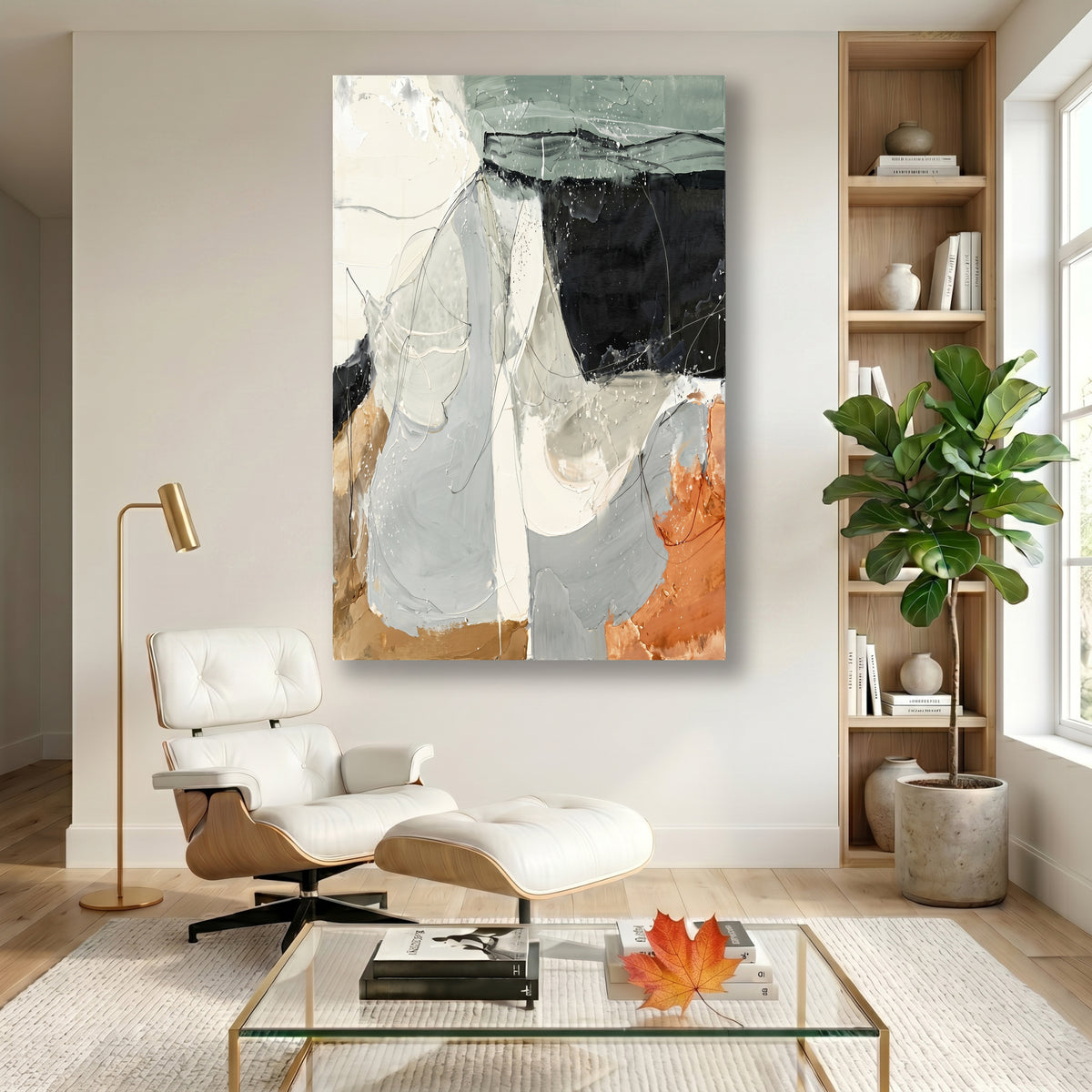 Painting Abstract Textured Neutral Composition