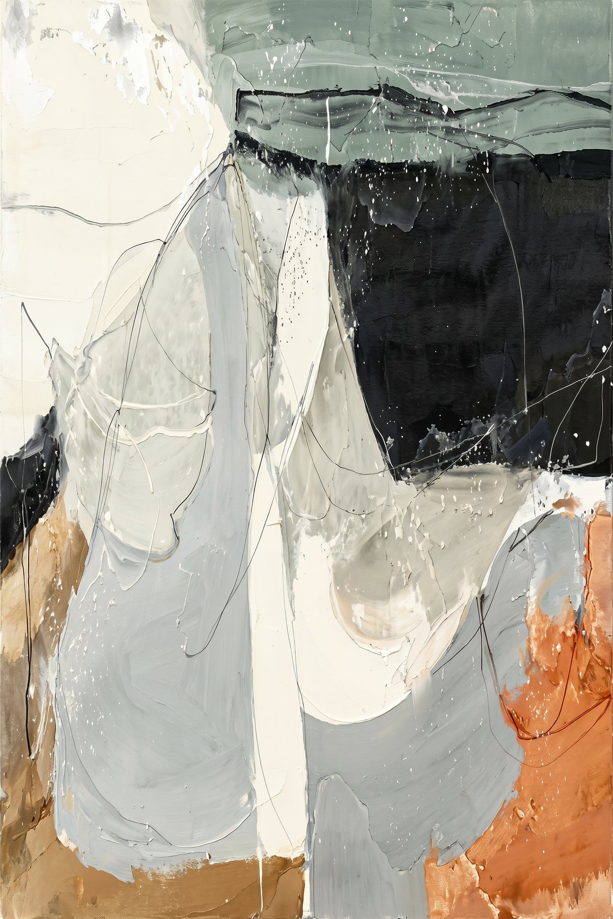 Painting Abstract Textured Neutral Composition