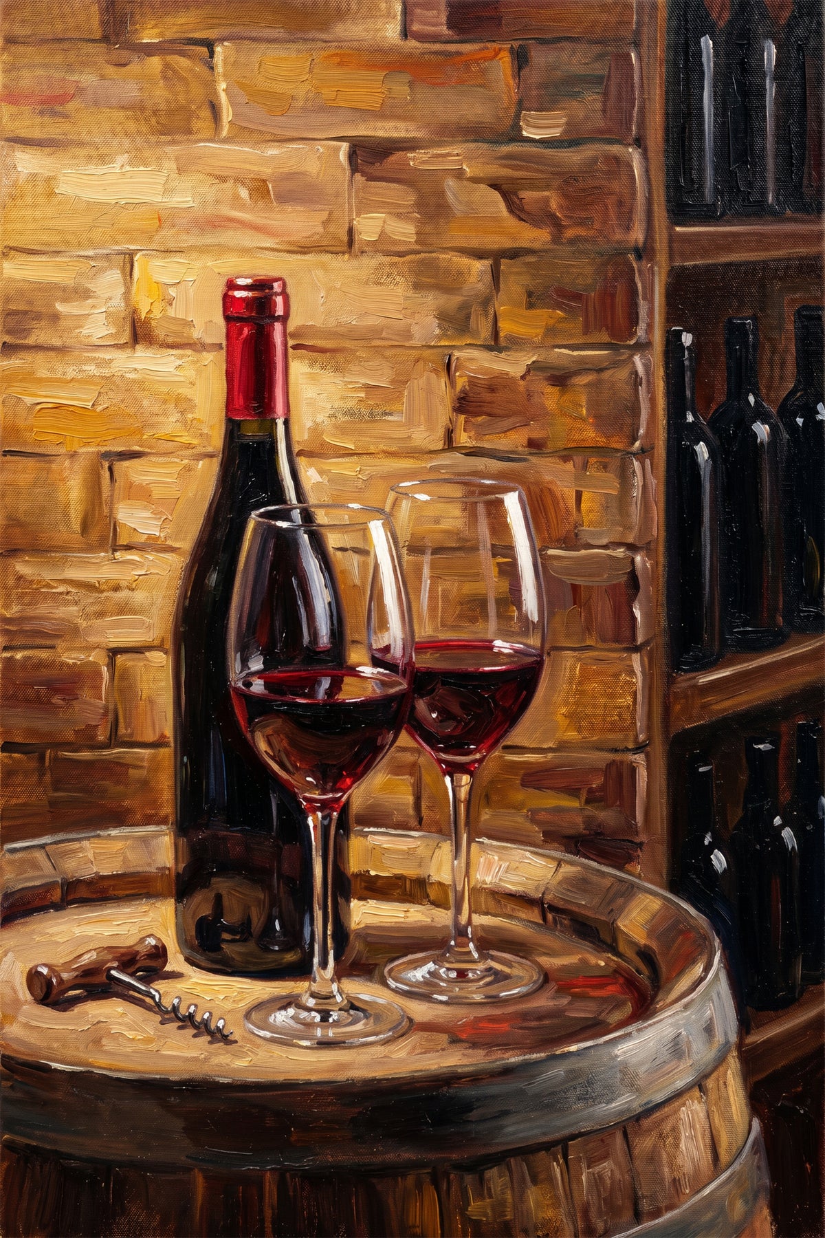 Painting Red Wine Still Life