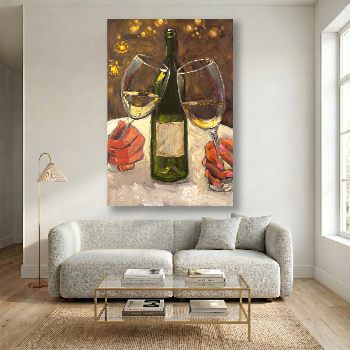 Painting Cheers with White Wine Still Life