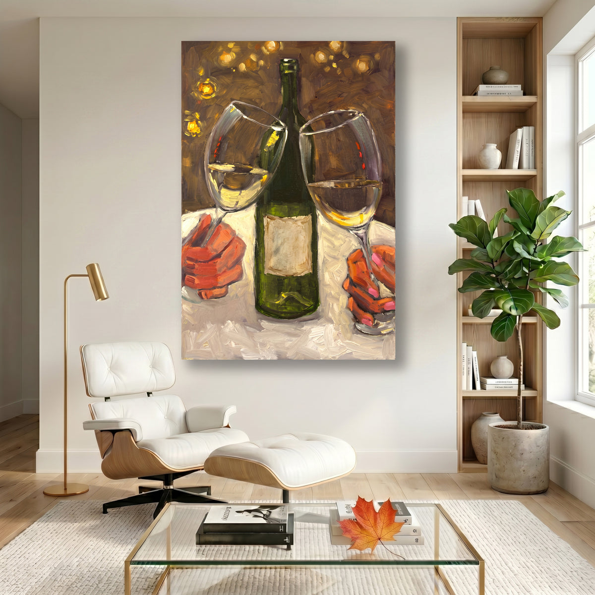 Painting Cheers with White Wine Still Life