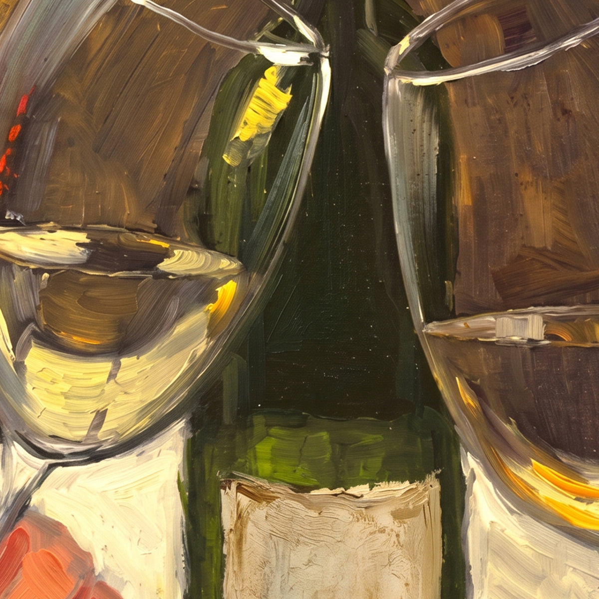 Painting Cheers with White Wine Still Life