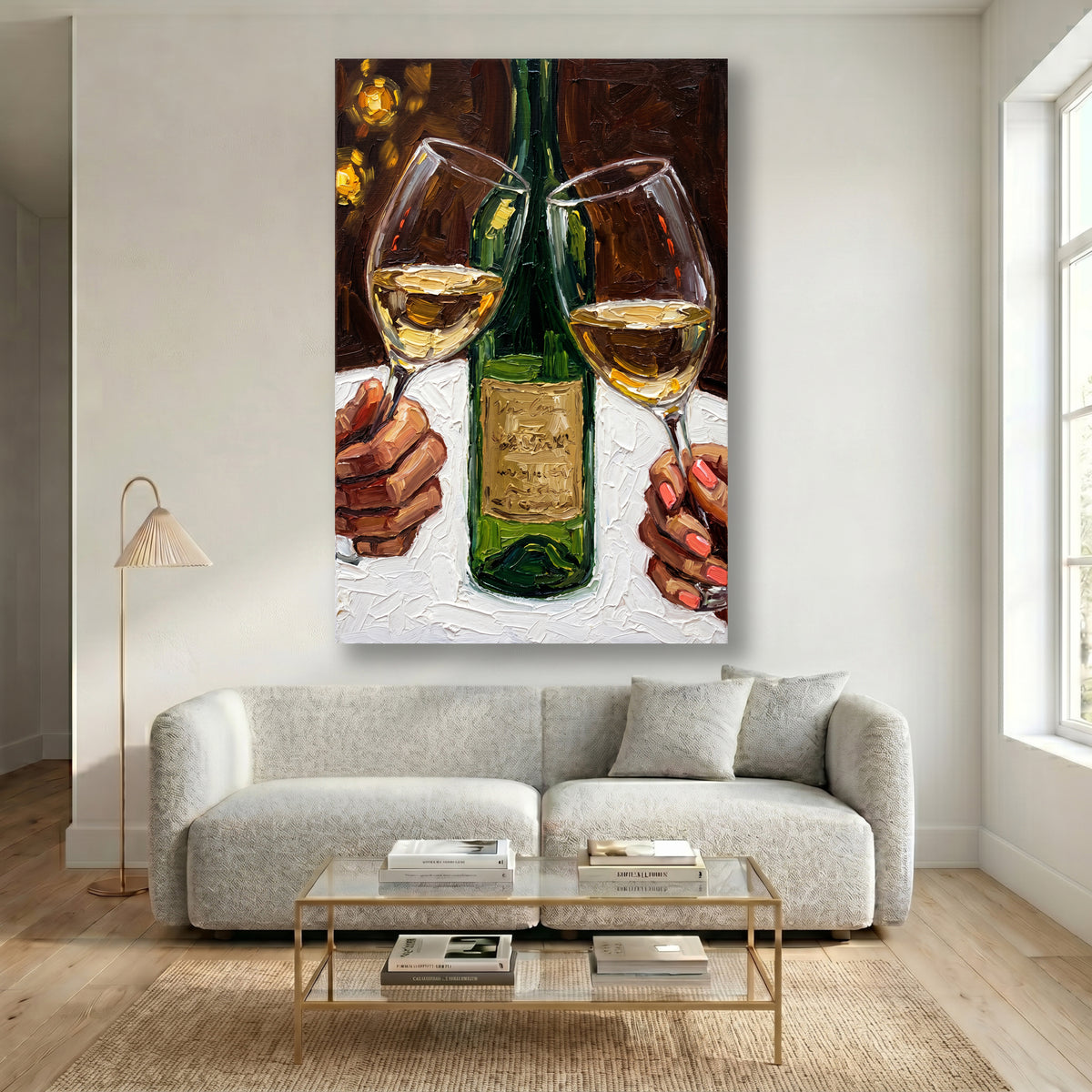 Painting Cheers with White Wine Still Life