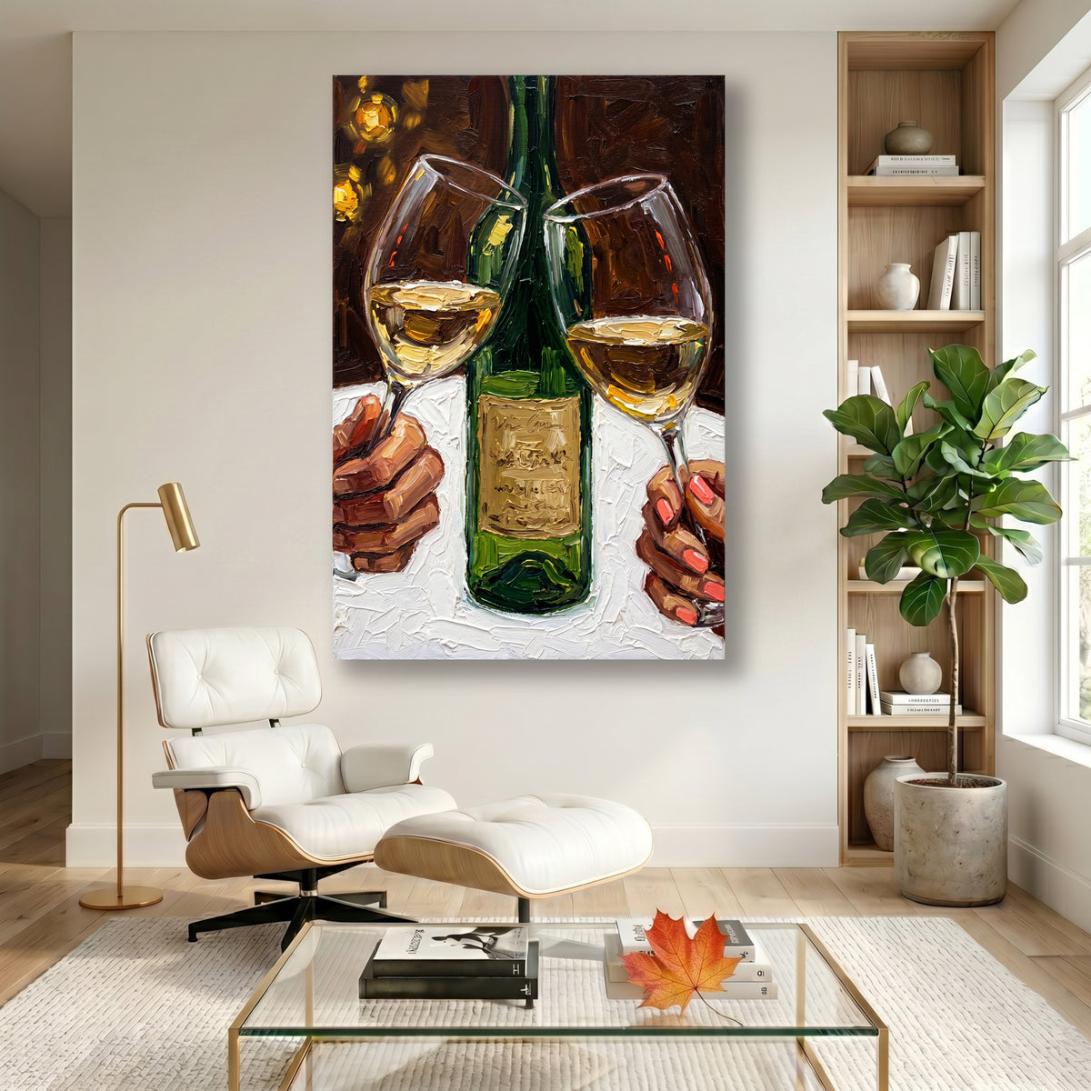 Painting Cheers with White Wine Still Life