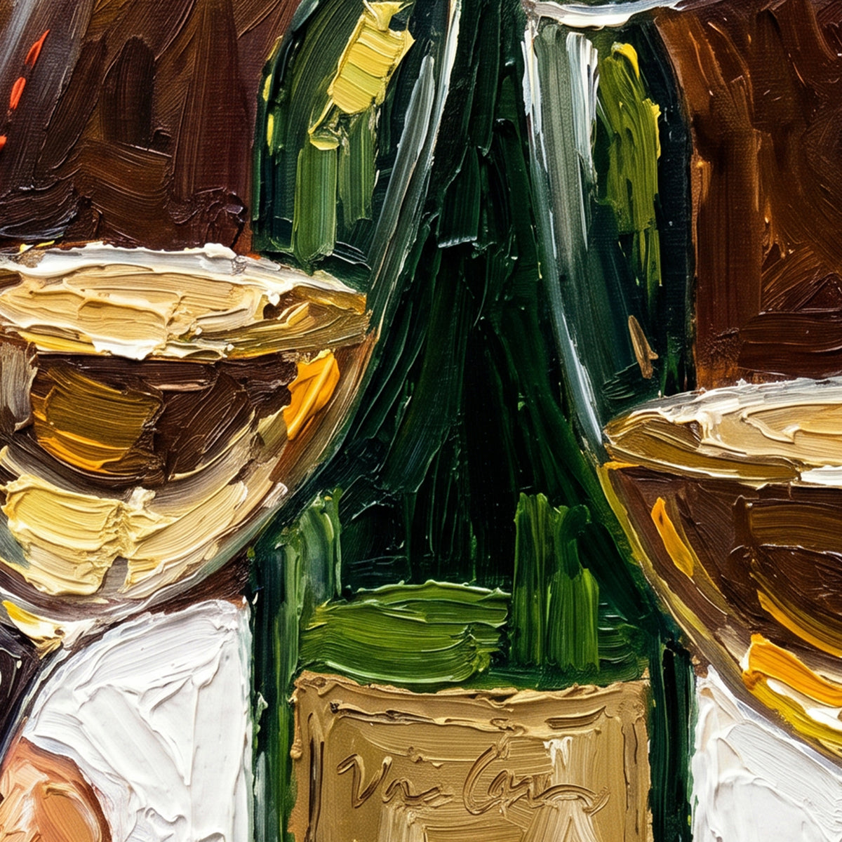 Painting Cheers with White Wine Still Life